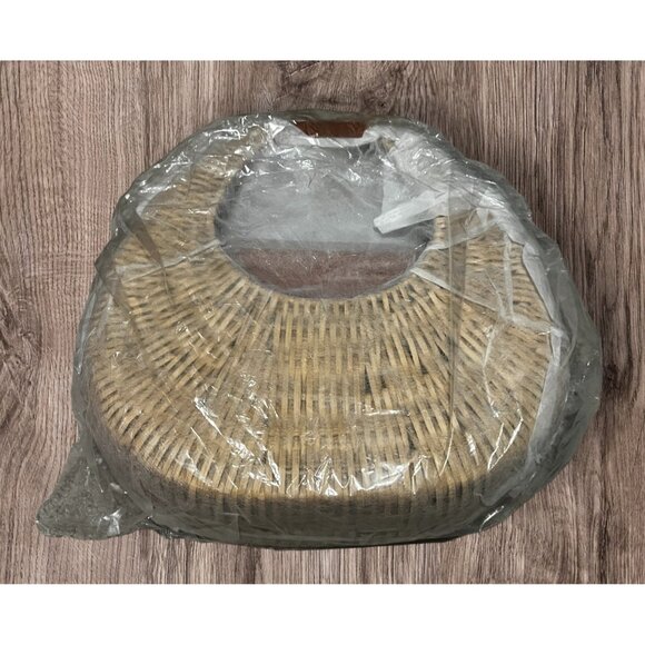 RAMLA New Ocean Rattan and Vegan Leather Bag Round Handle Purse - Picture 6 of 9